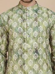 Digital Printed Kurtas for Men ( KO 5104 Green )