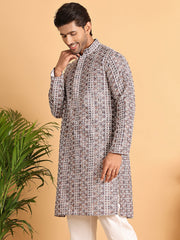 Embroidered & Printed Kurtas For Men ( KO 5124Coffee )