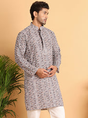 Embroidered & Printed Kurtas For Men ( KO 5124Coffee )