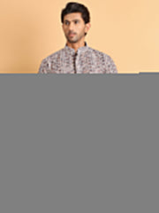 Embroidered & Printed Kurtas For Men ( KO 5124Coffee )