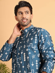 Embroidered Silk Blend Straight Kurta. ( KO 5126Peacock )