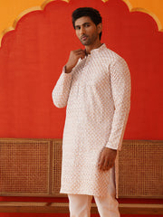 Sequins & Embroidered Kurtas For Men ( KO 5128Pink )