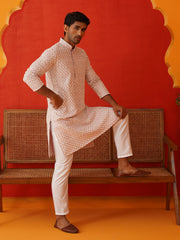 Sequins & Embroidered Kurtas For Men ( KO 5128Pink )