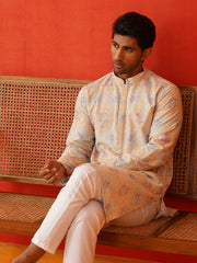 Embroidered Staight Kurtas For Men ( KO 5130Grey )