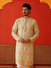 Embroidered Staight Kurtas For Men ( KO 5130Pista )