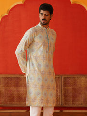 Embroidered Staight Kurtas For Men ( KO 5130Sky )
