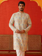 Embroidered Staight Kurtas For Men ( KO 5130Sky )