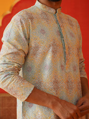 Embroidered Staight Kurtas For Men ( KO 5130Sky )