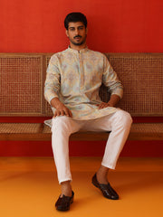 Embroidered Staight Kurtas For Men ( KO 5130Sky )