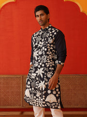Embroidered Straight Kurtas. ( KO 5137Black )