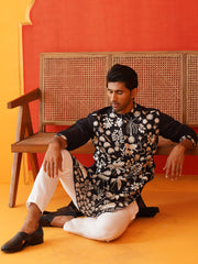 Embroidered Straight Kurtas. ( KO 5137Black )