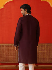 Embroidered Straight Kurtas. ( KO 5137Purple )