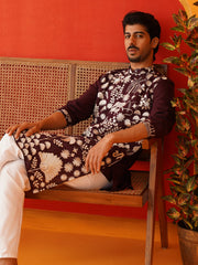 Embroidered Straight Kurtas. ( KO 5137Purple )