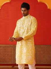 Embroidered Straight Kurtas. ( KO 5137Yellow )