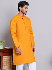 Solid Cotton Kurtas for Men ( KO 5144Mustard )