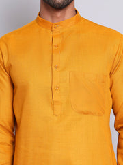 Solid Cotton Kurtas for Men ( KO 5144Mustard )