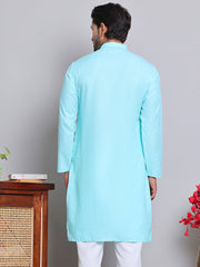 Solid Cotton Kurtas for Men ( KO 5144Sky )