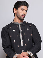 Floral Embroidered and Sequins Kurtas ( KO 5147Black )