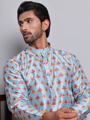 Digital Printed Straight Kurtas ( KO 5148Blue )