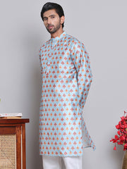Digital Printed Straight Kurtas ( KO 5148Blue )