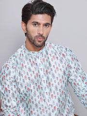 Digital Printed Straight Kurtas ( KO 5148Firozi )