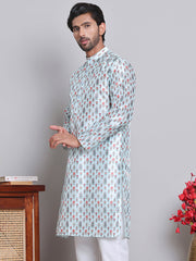 Digital Printed Straight Kurtas ( KO 5148Firozi )