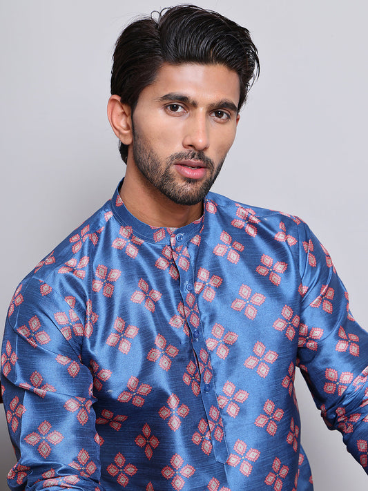 Digital Printed Straight Kurtas ( KO 5148Peacock )