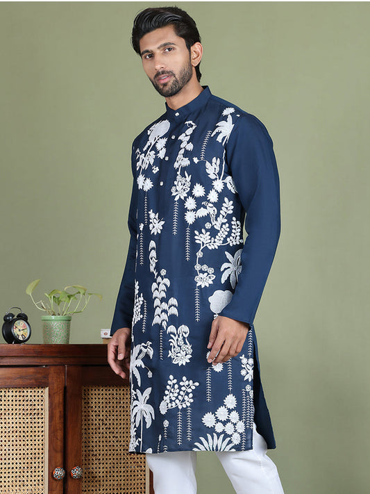 Embroidered Straight Kurtas. ( ko 5150Peacock )