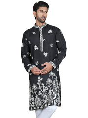 Floral Embroidered and Sequins Kurtas ( ko 5151Black )