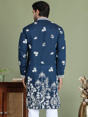 Floral Embroidered and Sequins Kurtas ( ko 5151Peacock )