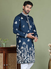 Floral Embroidered and Sequins Kurtas ( ko 5151Peacock )