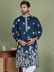 Floral Embroidered and Sequins Kurtas ( ko 5151Peacock )