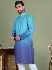 Sequins and Ombre Design Kurtas For Men ( ko 5154Blue )