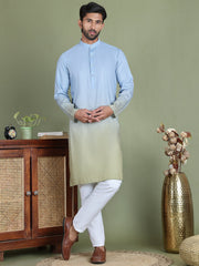 Sequins and Ombre Design Kurtas For Men ( ko 5154Firozi )