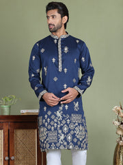 Floral Embroidered and Sequins Kurtas ( ko 5155Navy )
