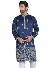 Floral Embroidered and Sequins Kurtas ( ko 5155Navy )