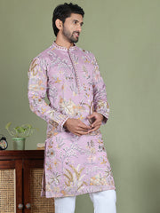 Floral Embroidered Straight Kurtas ( ko 5156Purple )