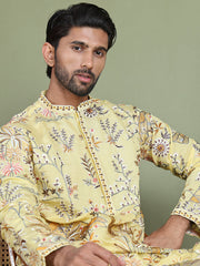 Floral Embroidered Straight Kurtas ( ko 5156Yellow )