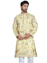 Floral Embroidered Straight Kurtas ( ko 5156Yellow )