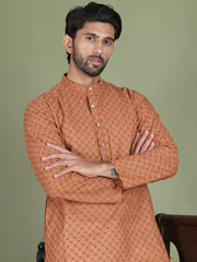 Chikankari Pure Cotton Kurtas ( ko 5158Brown )