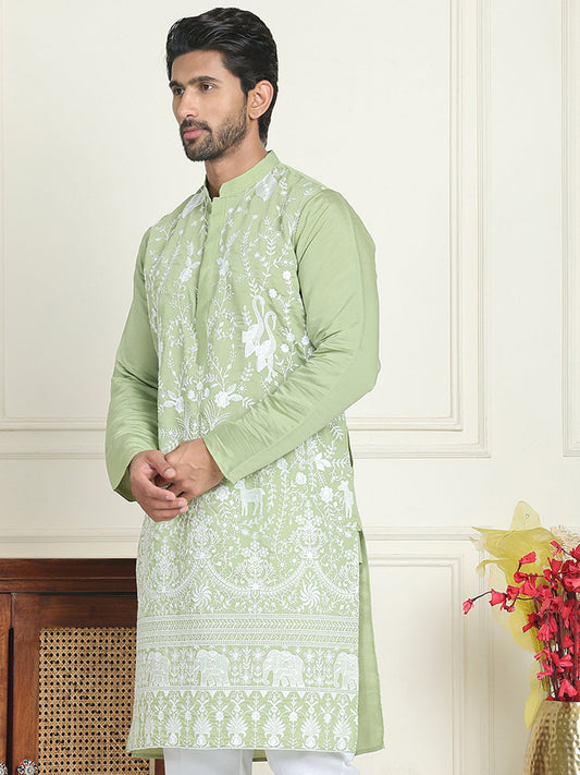 Embroidered Straight Kurtas. ( KO 5179 Pista )