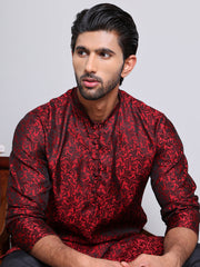 Men's Jacquard Kurtas ( KKO 517Maroon )