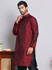 Men's Jacquard Kurtas ( KKO 517Maroon )