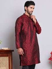 Men's Jacquard Kurtas ( KKO 517Maroon )