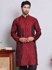Men's Jacquard Kurtas ( KKO 517Maroon )