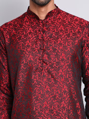 Men's Jacquard Kurtas ( KKO 517Maroon )