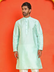 Solid Dupion Silk Kurtas for Men ( KO 5209 Green )