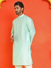 Solid Dupion Silk Kurtas for Men ( KO 5209 Green )