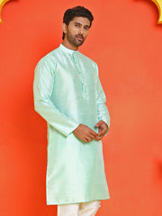 Solid Dupion Silk Kurtas for Men ( KO 5209 Green )