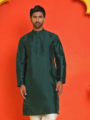 Solid Dupion Silk Kurtas for Men ( KO 5209 Olive )